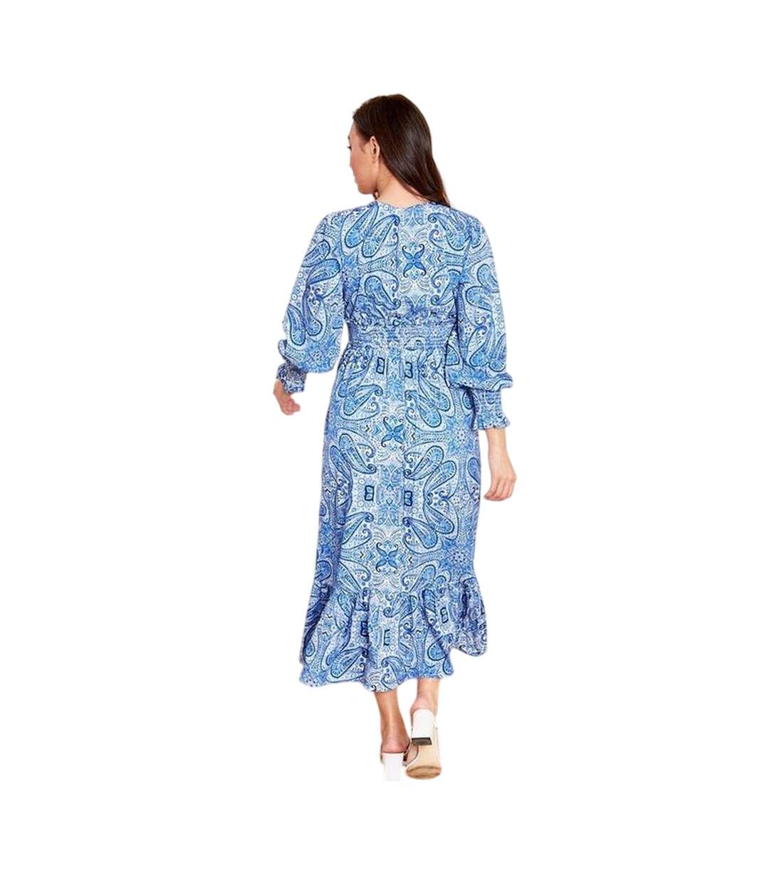 Robe Longue Femme Bleu Violet Romance-2