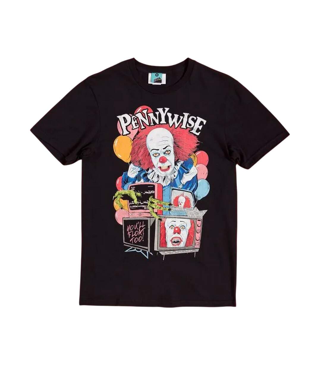 T-shirt Motif Grippe-sou Motif/style Clown Adulte Noir Charbon It-1