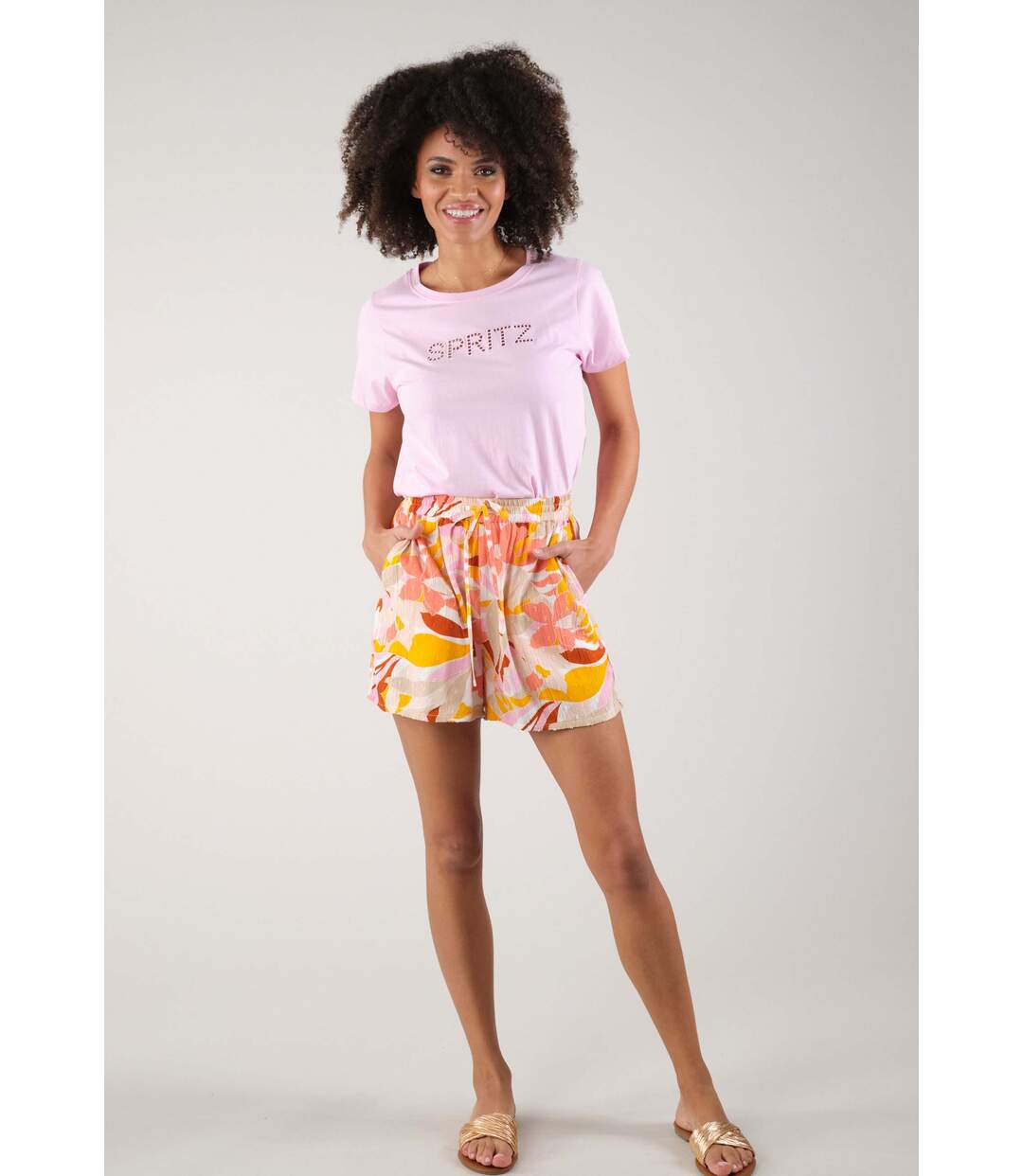 Short à imprimé floral pour femme ARILA-2