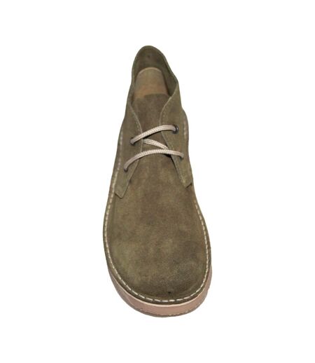 Roamers Womens/Ladies Real Suede Round Toe Unlined Desert Boots (Khaki) - UTDF230