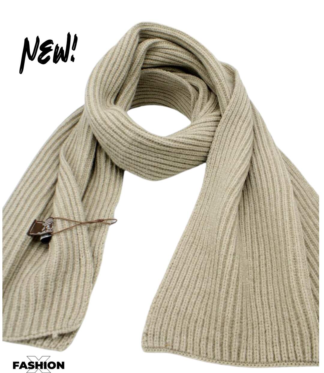 Echarpe homme classique - Couleur beige - Effet cachemire-1