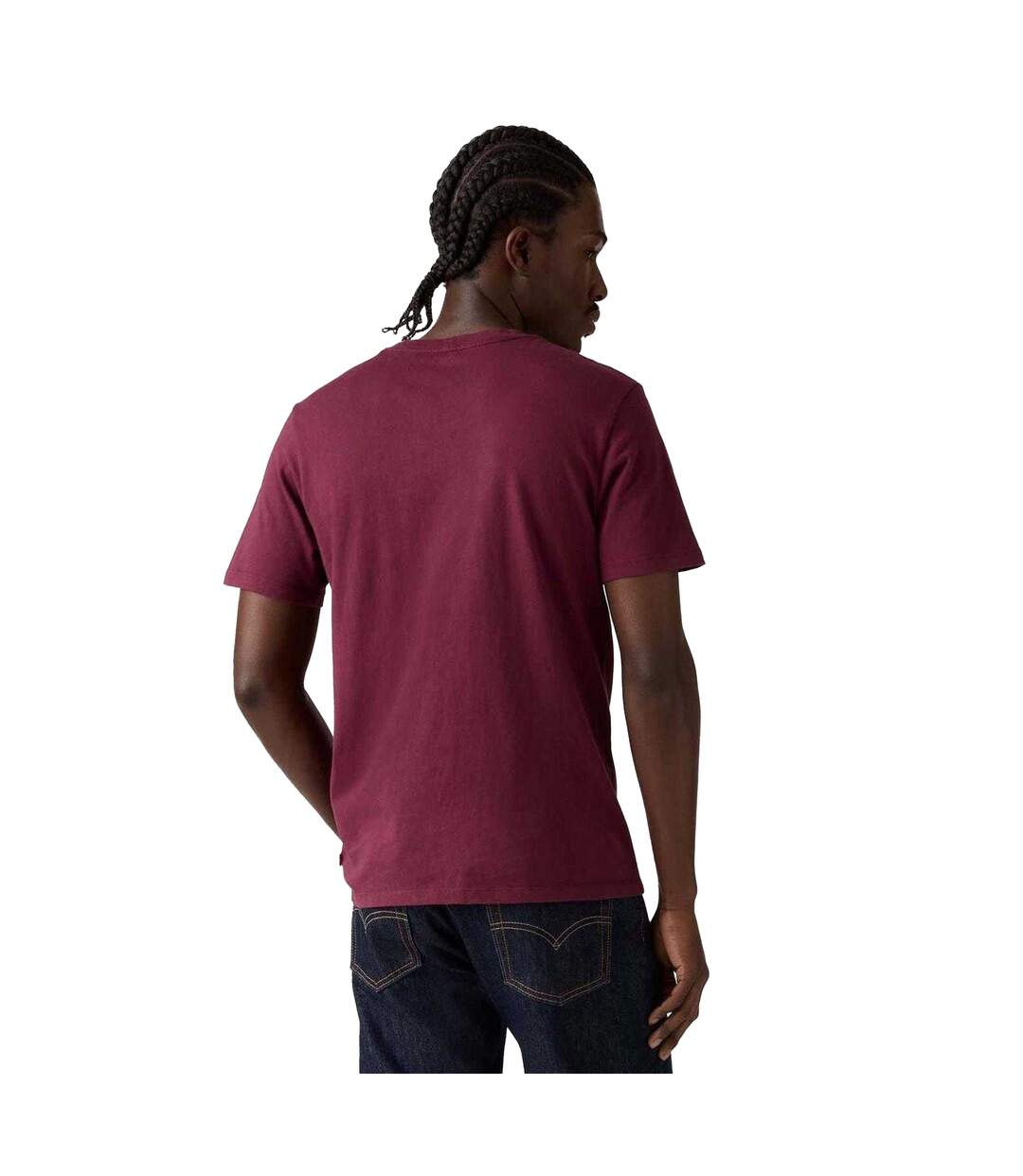 Mens Lettering Embroidered T-shirt Purple Levis-2