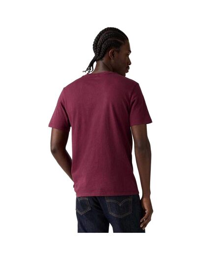 Mens Lettering Embroidered T-shirt Purple Levis