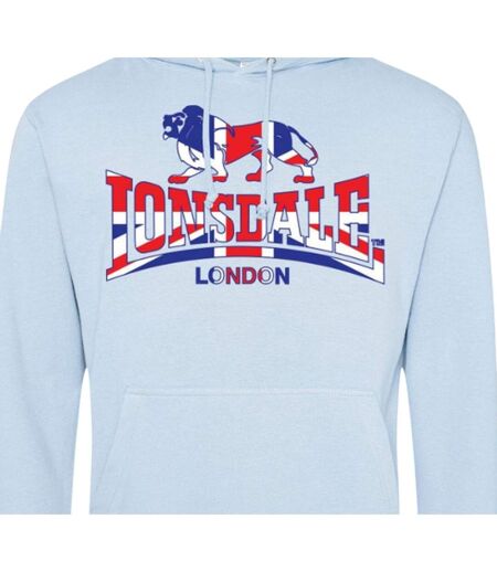 Mens Union Jack Logo Hoodie Sky Blue Lonsdale