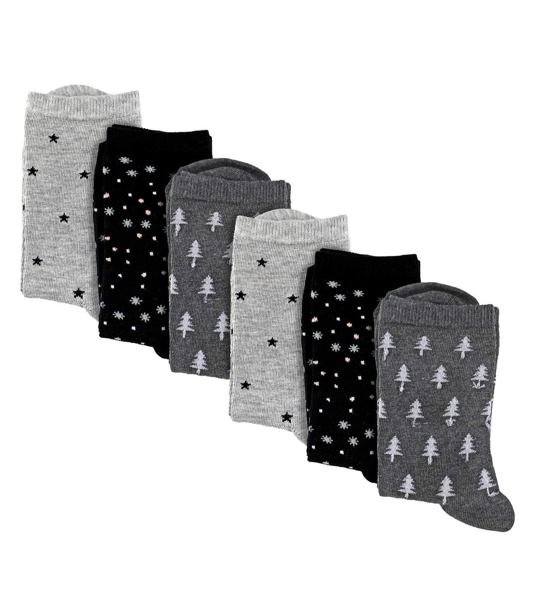 Sock Snob - 6 Paires de Chaussettes Femme Fantaisie Étoiles en Coton Douces-3
