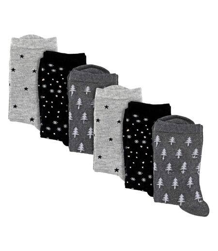 Sock Snob - 6 Paires de Chaussettes Femme Fantaisie Étoiles en Coton Douces