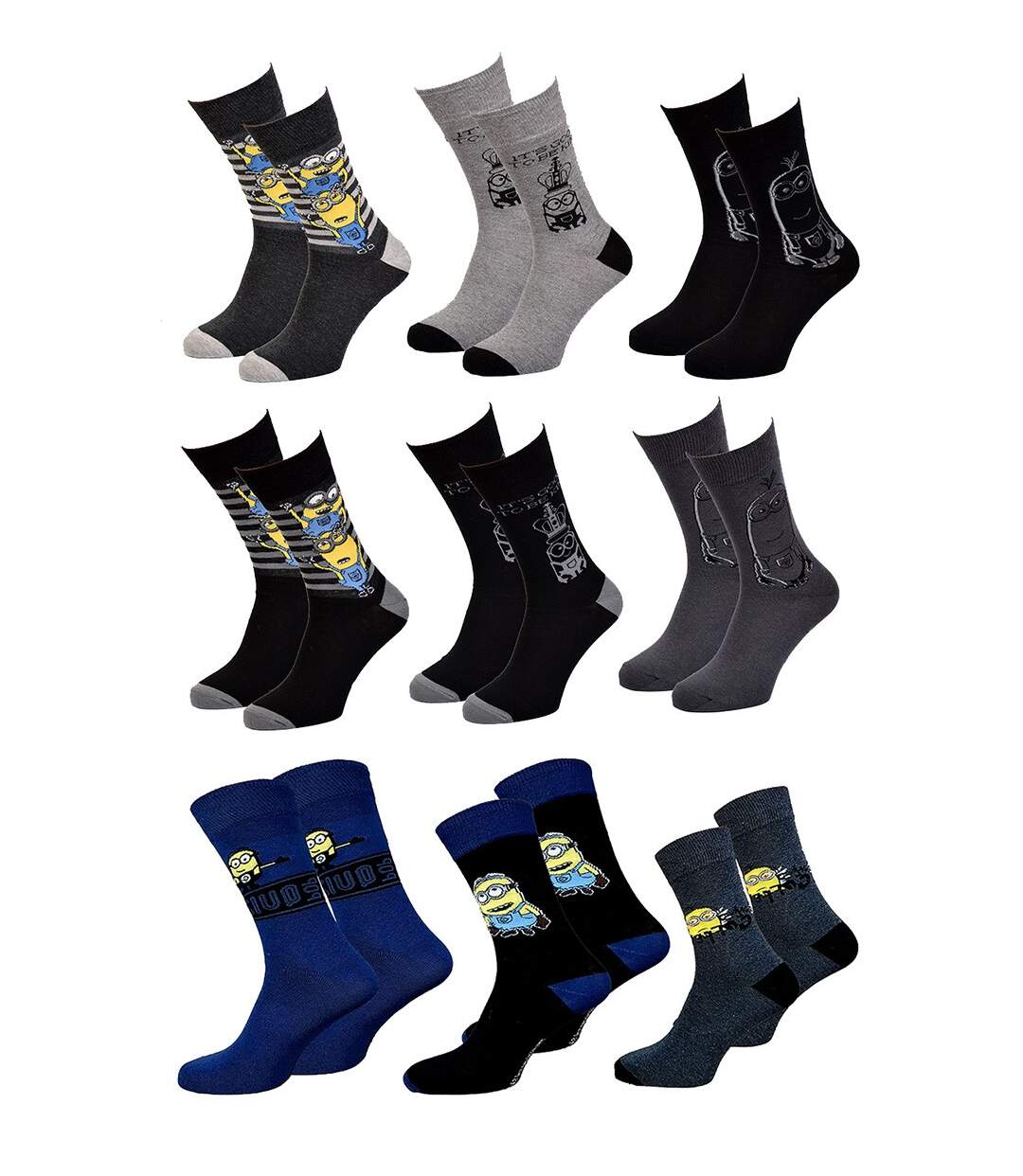 Chaussettes Pack HOMME MINIONS Pack de 9 Paires Chaussettes SURPRISE-1