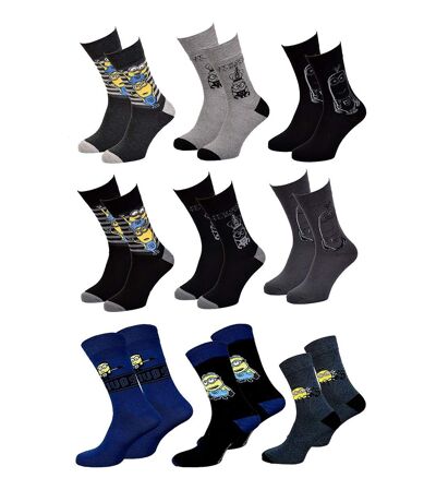 Chaussettes Pack HOMME MINIONS Pack de 9 Paires Chaussettes SURPRISE