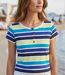 Tee-shirt Mayflower Diwane2 style marinière : le classique boutonné 100% coton-1