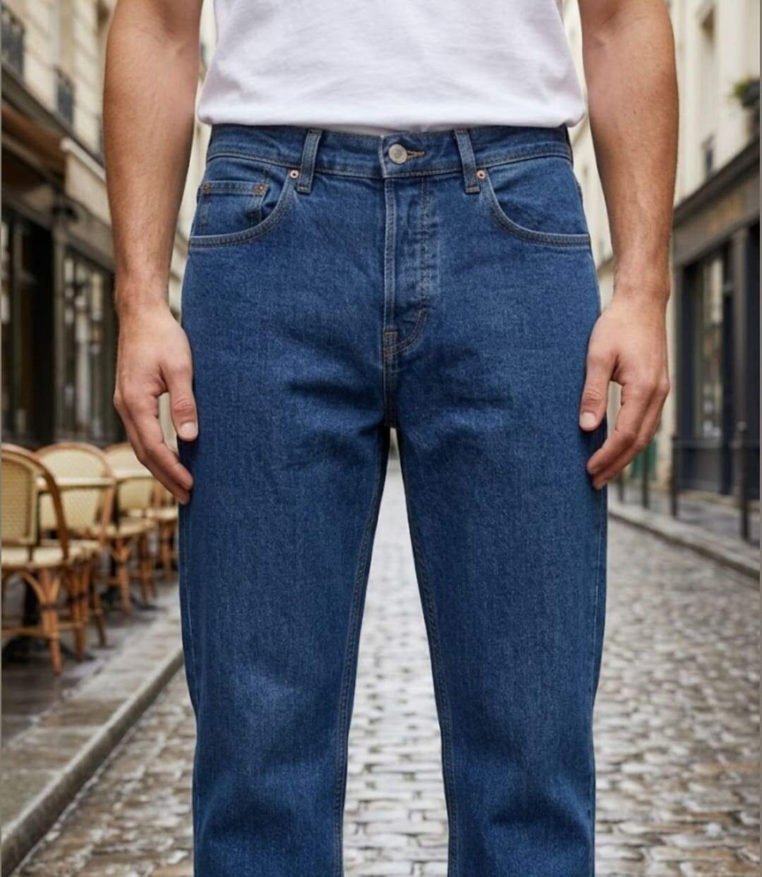 CHALLENGER FALCONE1 — Jean 5 poches bleu stone 100% coton : la toile robuste au style authentique-5
