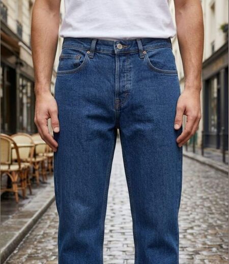 CHALLENGER FALCONE1 — Jean 5 poches bleu stone 100% coton : la toile robuste au style authentique