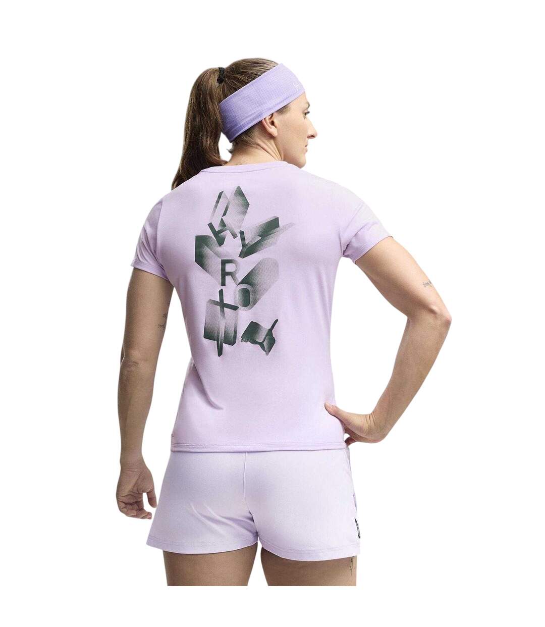 Womens/ladies Hyrox Short-sleeved Workout T-shirt Light Lavender Puma-4