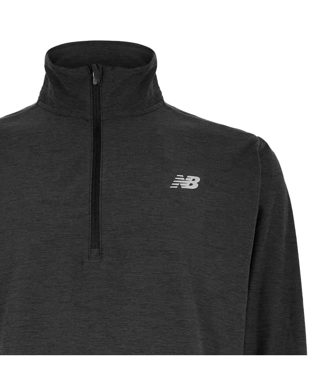 Mens Space Dye Quarter Zip Top Black New Balance-2