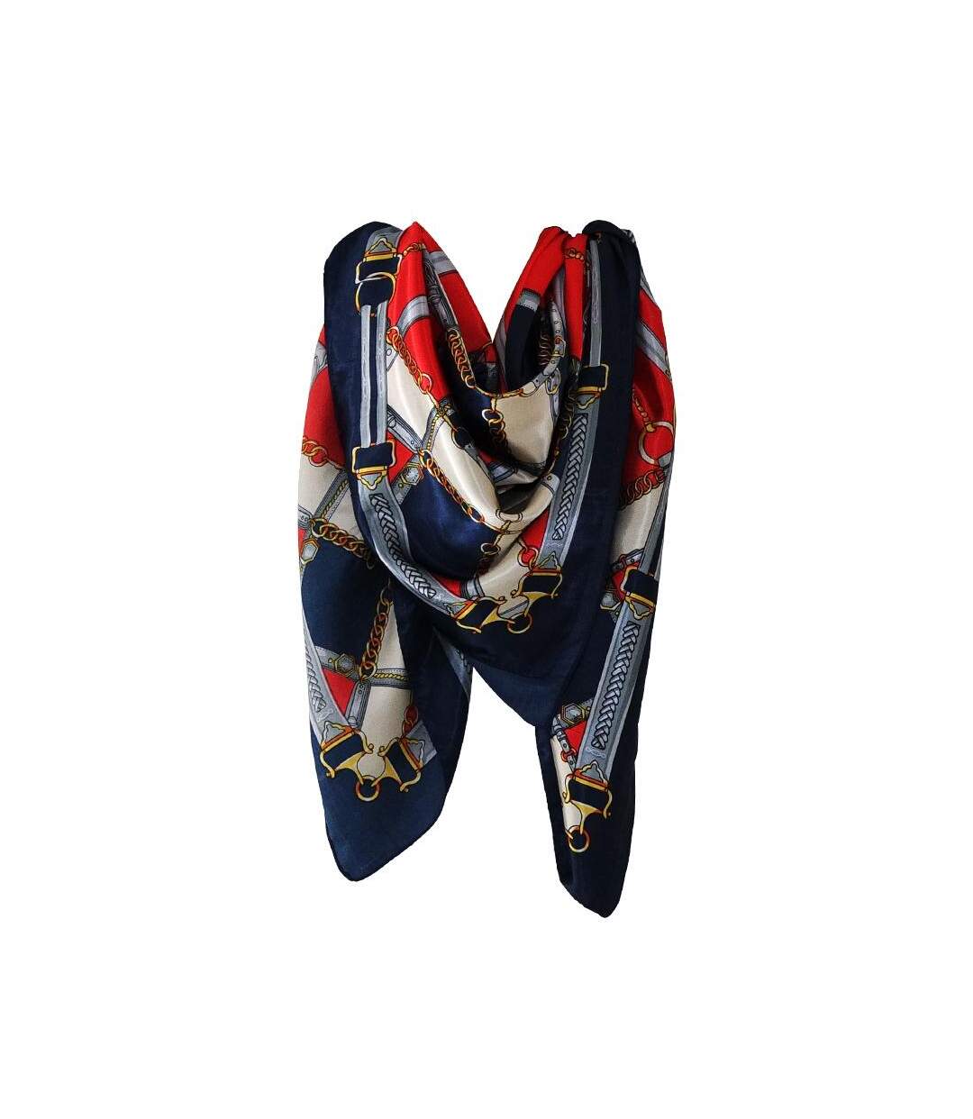 Grand foulard polysatin cavalier