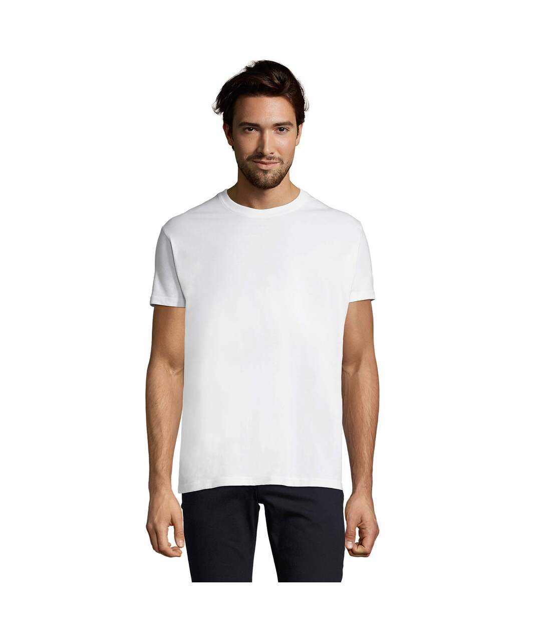 Imperial T-shirt À Manches Courtes Et Coupe Ajustée Homme Blanc SOLS-1