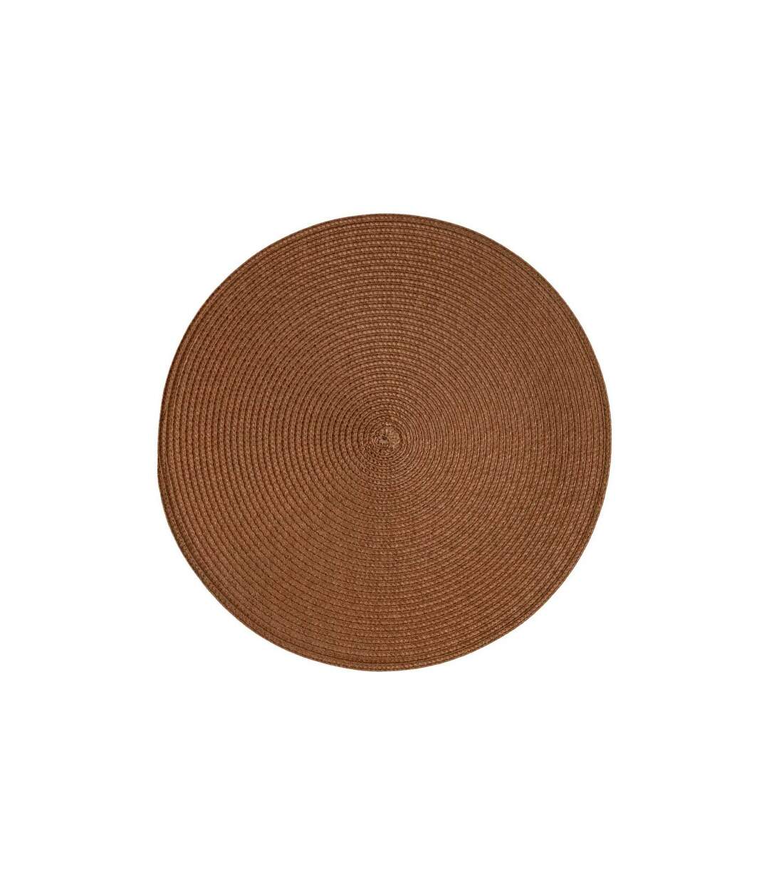 Set de Table Rond Tressé 38cm Camel Foncé-1