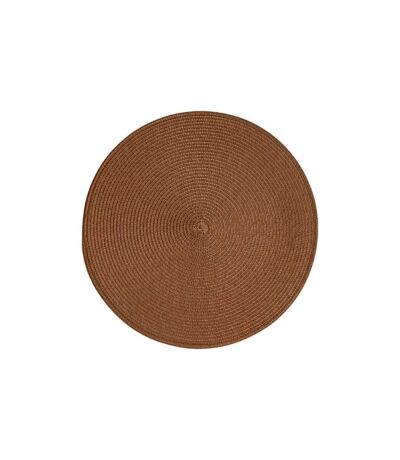 Set de Table Rond Tressé 38cm Camel Foncé
