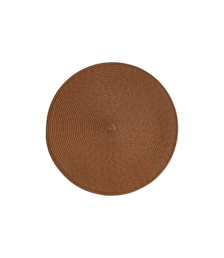 Set de Table Rond Tressé 38cm Camel Foncé