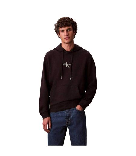 Mens Monogram Long-sleeved Hoodie Black Calvin Klein