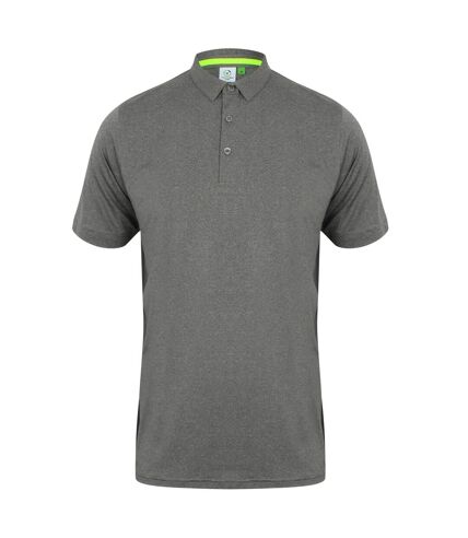 Tombo Mens Short Collar Short Sleeve Polo Shirt (Gray Marl/Gray)