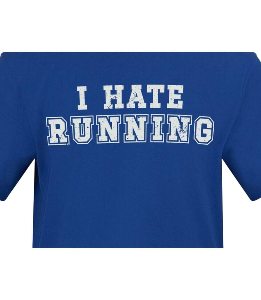 Unisex Adult I Hate Running T-shirt Blue AWD-3