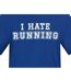 Unisex Adult I Hate Running T-shirt Blue AWD-3