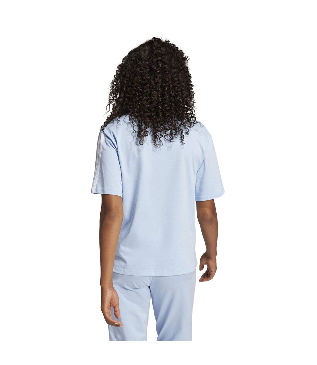 T-shirt Motif/style 3 Rayures Essentials Femme Bleu Pâle Adidas-3