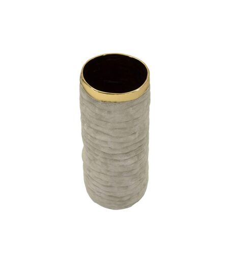 Vase Design en Céramique Lima 31cm Gris & Or