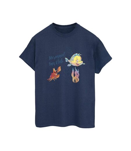 Disney T-shirt boyfriend en coton de The Little Mermaid Club Femme/Ladies (Bleu marine) - UTBI31004