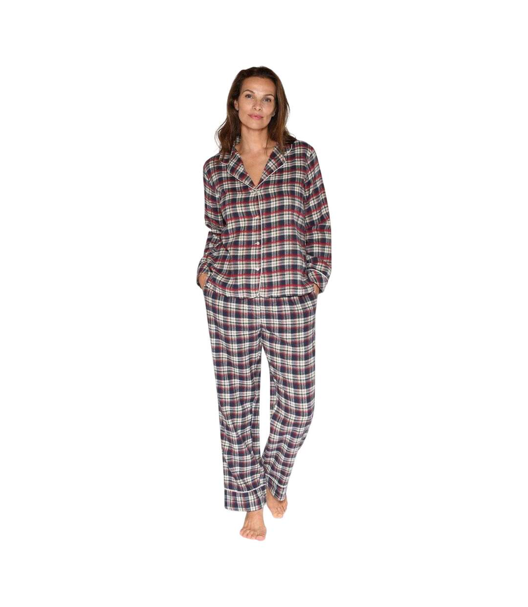 Womens/ladies Helga Checked Long Pyjama Set Parisian Night CCDK Copenhagen-4