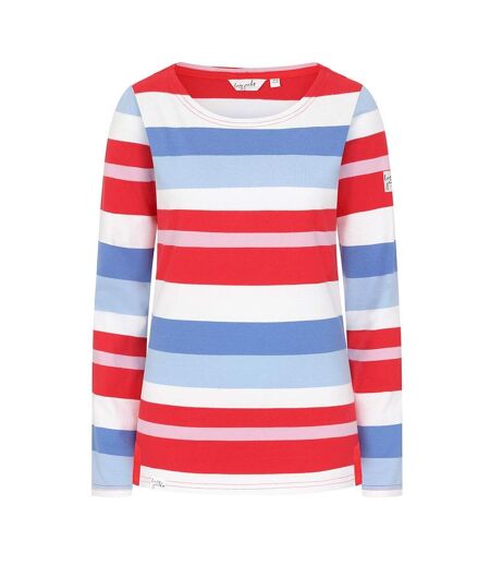 Womens/ladies Long-sleeved T-shirt Red Lazy Jacks