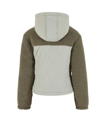 Womens/ladies Crinkle Fleece Jacket Pale Green Stone Green Urban Classics