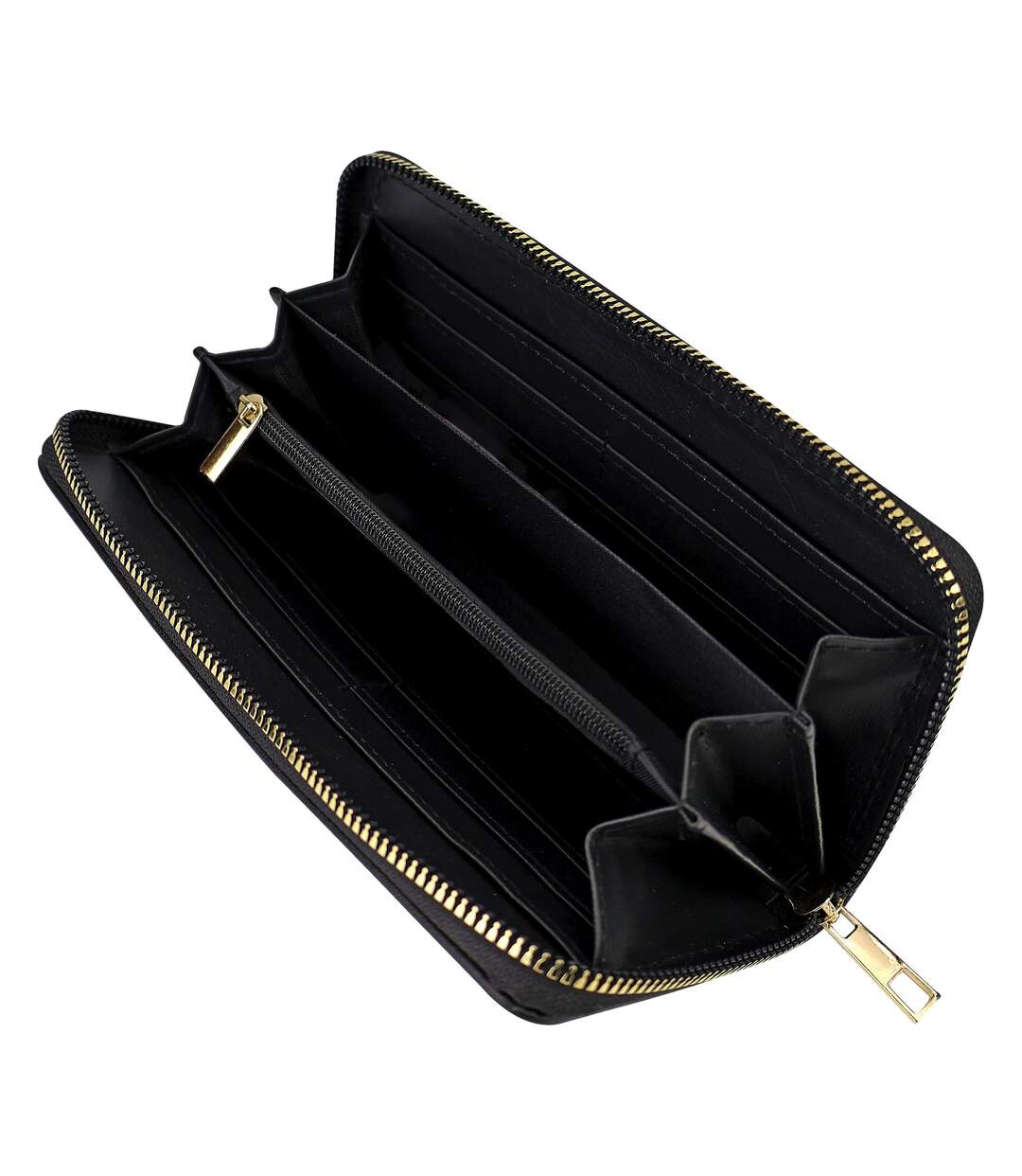 Ladies Faux Leather Wallet Large Textured Purse with Metal Detail Organiser-4