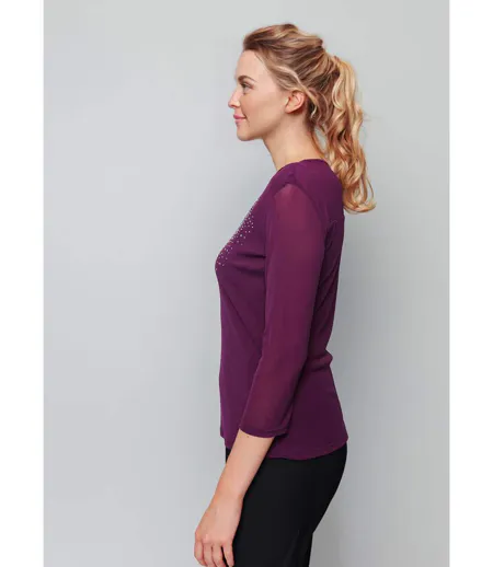 Tunique résille avec broderies et strass