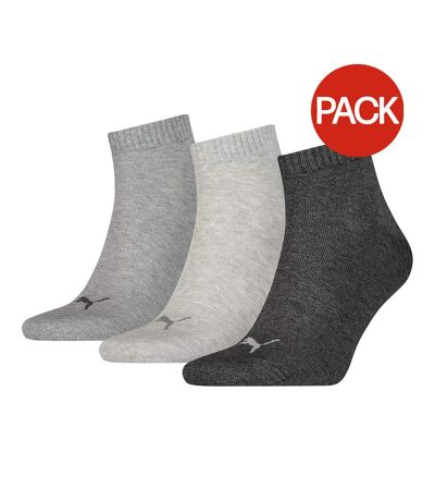 Puma Unisex Adult Quarter Training Ankle Socks (Pack of 3) (Grey) - UTRD697