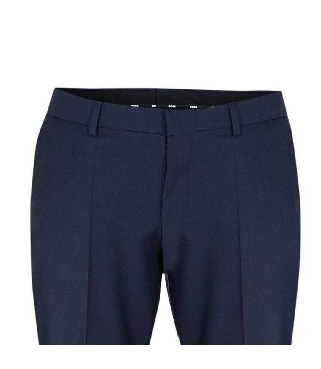Mens Leon Straight Leg Trousers Dark Blue Boss-3