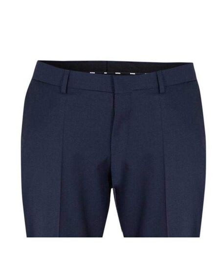 Mens Leon Straight Leg Trousers Dark Blue Boss