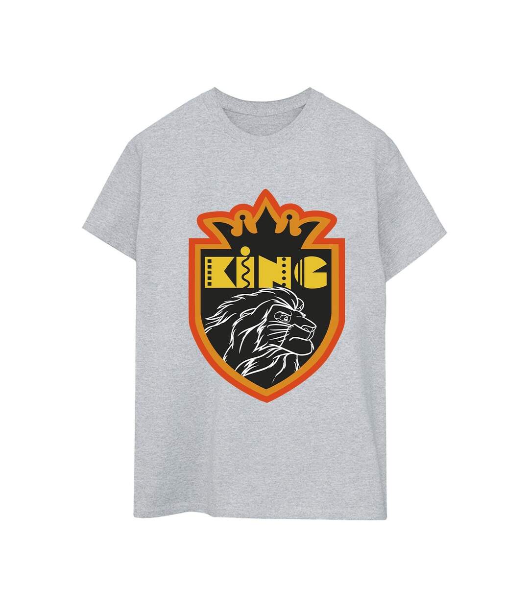 Disney Womens/Ladies The Lion King Crest Cotton Boyfriend T-Shirt (Gris sportif) - UTBI29450-1