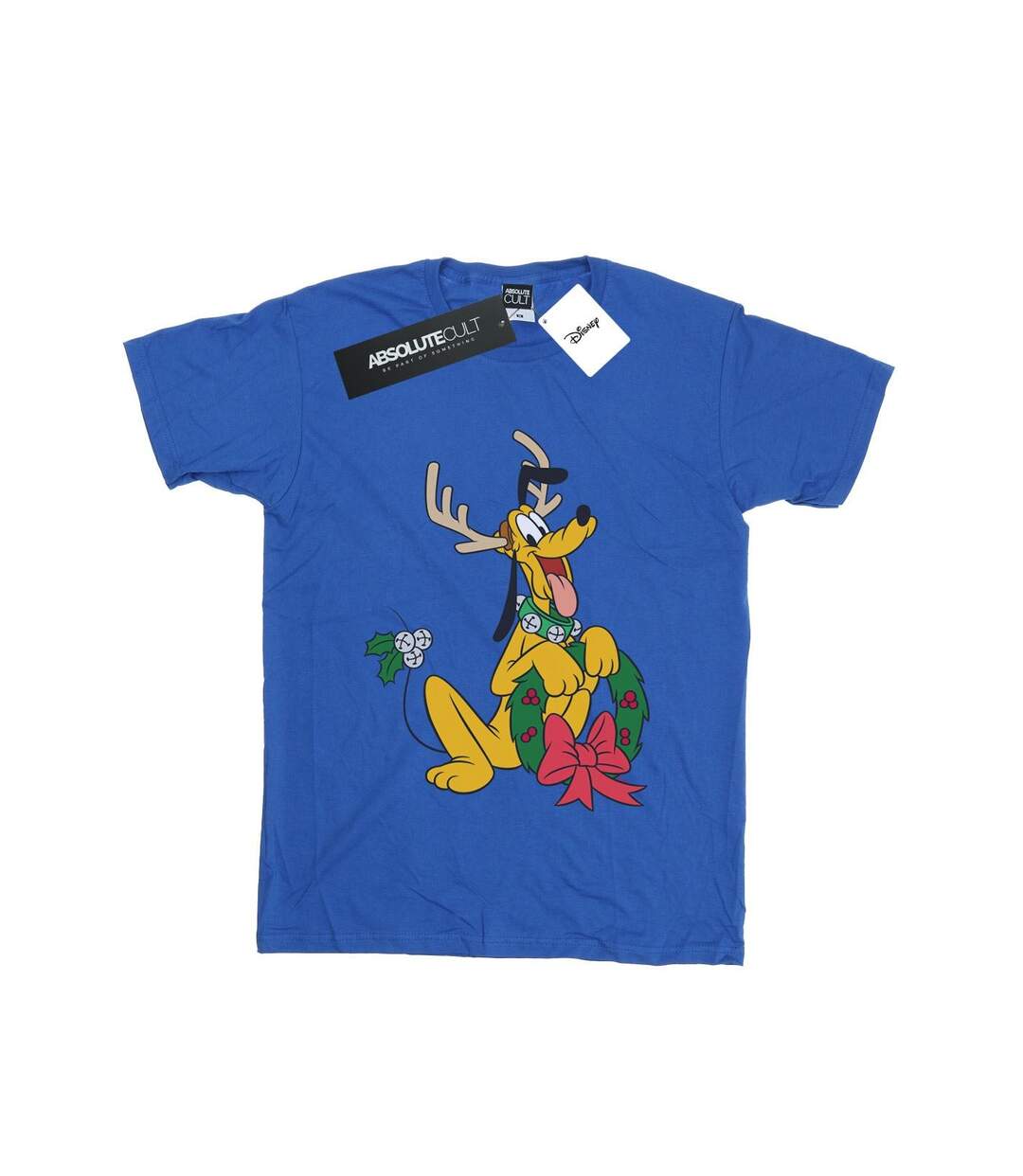 Disney Femme/Les femmes Pluto Christmas Reindeer Cotton Boyfriend T-Shirt (Bleu royal) - UTBI37773-1