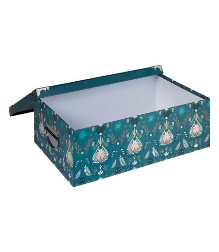 Lot de 6 Boîtes Déco Peace 48cm Bleu Pétrole