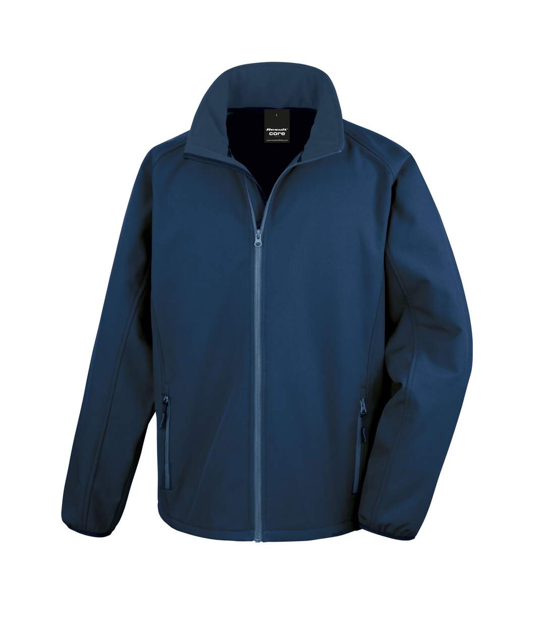 Mens printable soft shell jacket navy/royal blue Result Core