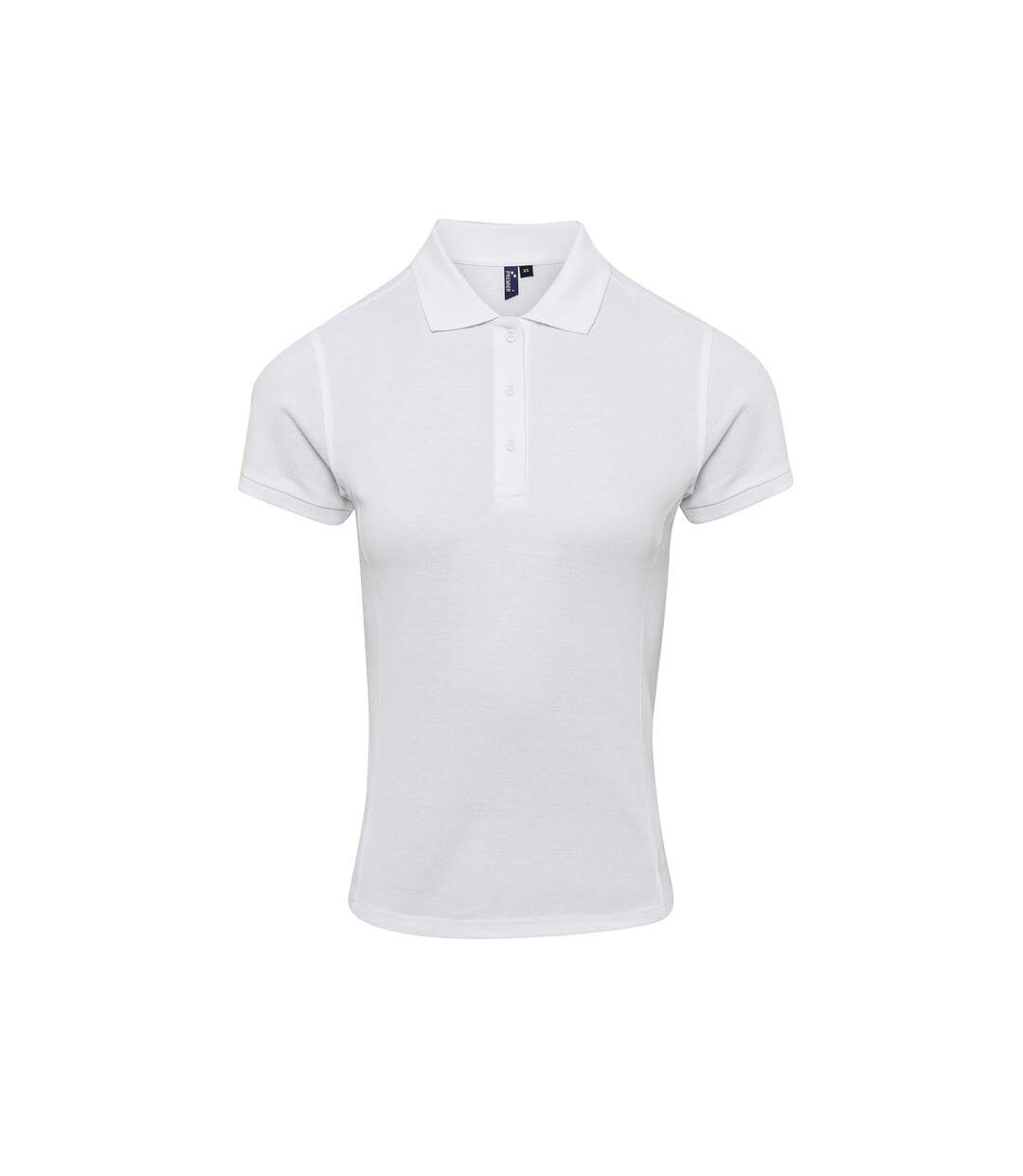 Womens/ladies Coolchecker Plus Piqu Polo With Coolplus White Premier-1