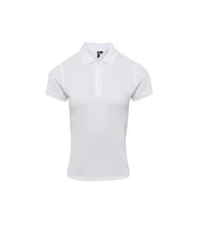 Womens/ladies Coolchecker Plus Piqu Polo With Coolplus White Premier