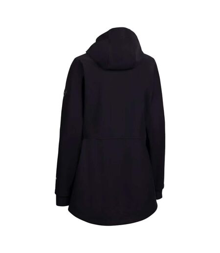 Womens/ladies priya long length soft shell jacket black Trespass