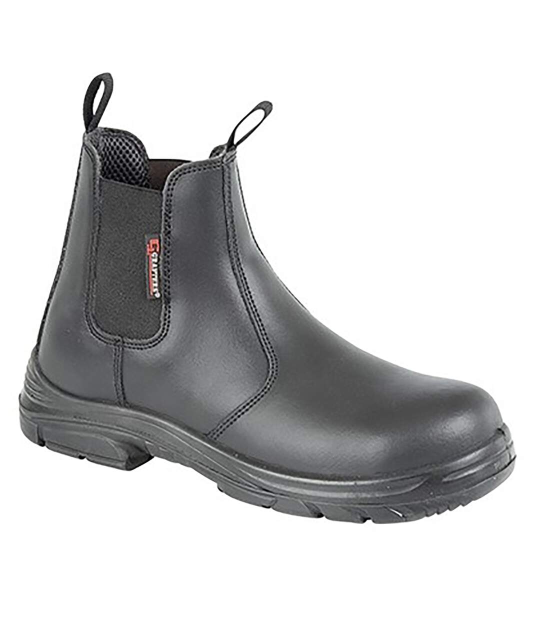 Mens wide fitting safety dealer boots black Grafter-1