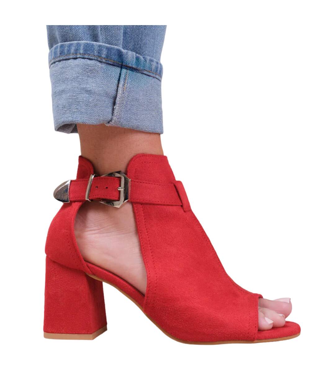 Sandales Larges lisa femme rouge Where´s That From-2