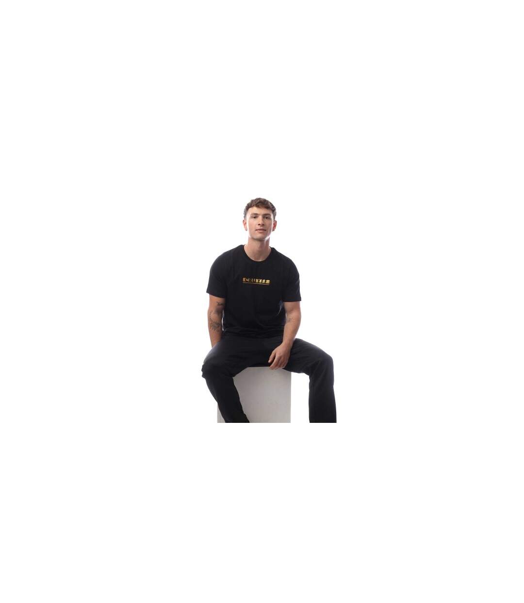 T-shirt Mauricio Homme Noir Jaune Or Cruyff-1