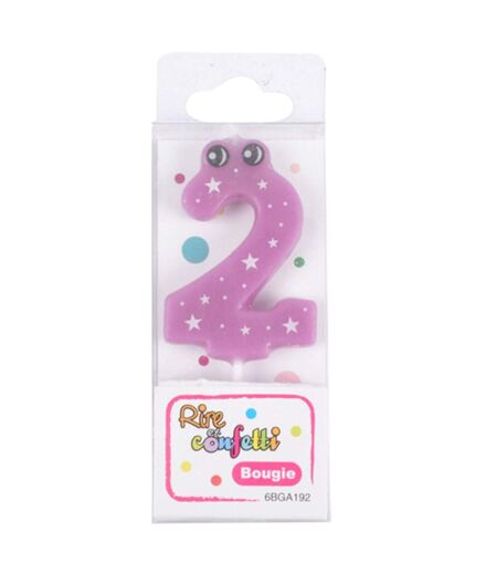 Bougie d'Anniversaire Chiffre 2 5cm Violet