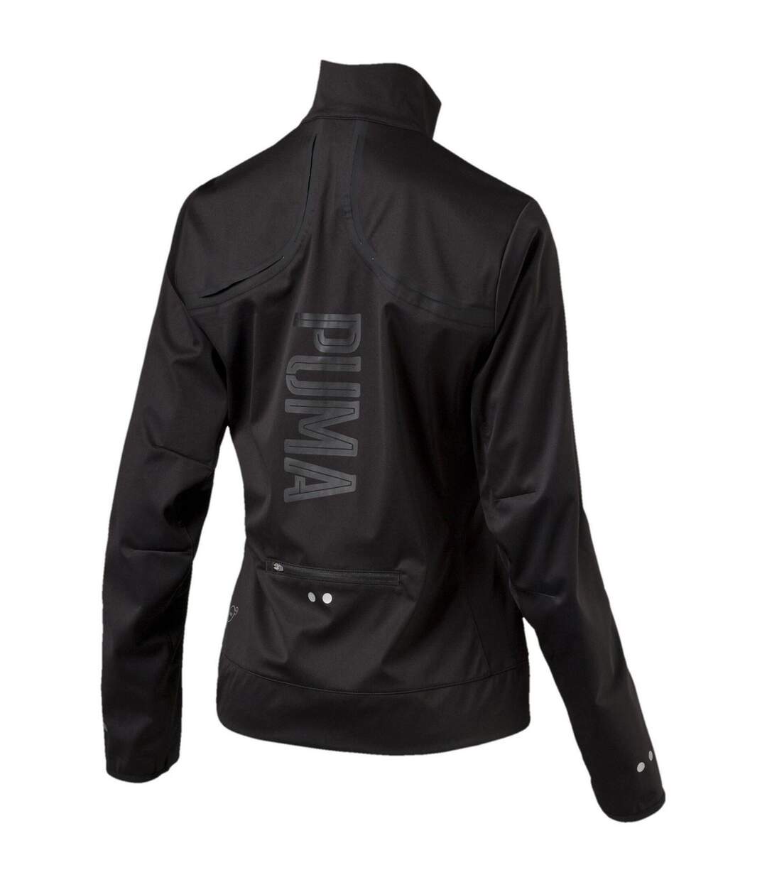 Womens/ladies Thermal Running Track Jacket Black Puma-2