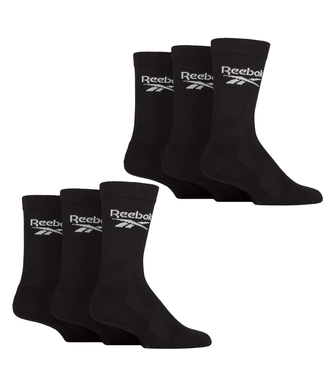 6 Pairs Ribbed Sport Breathable Crew Socks for Men and Women-1